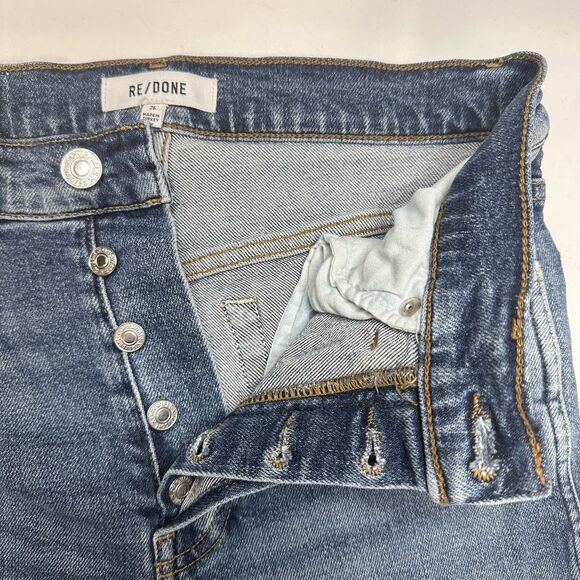 REDONE Jeans Womens 26 80s Slim Straight Blue Denim High Rise Button Fly 90s - Picture 10 of 14